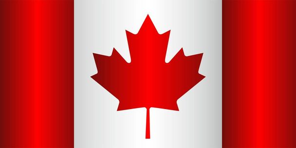Shiny flag of the Canada - Illustration, Three dimensional flag of Canada - Vector, Image