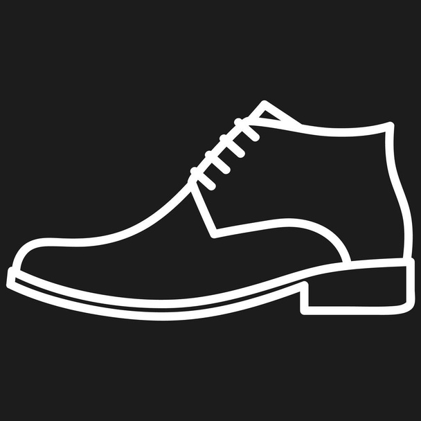 Krásný ručně tažené obrysy ikona Pánské boty v tmavém pozadí - Vektor, obrázek