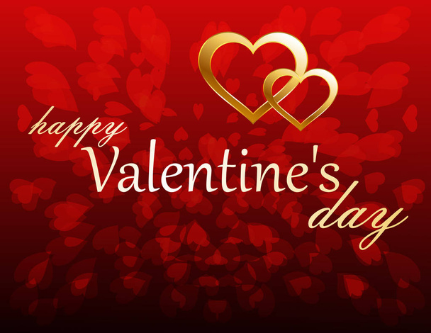 Hearts Valentines decor cards - Vector, afbeelding