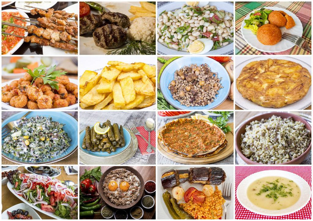 伝統的なおいしいトルコ食品コラージュ。食品のコンセプト. - 写真・画像