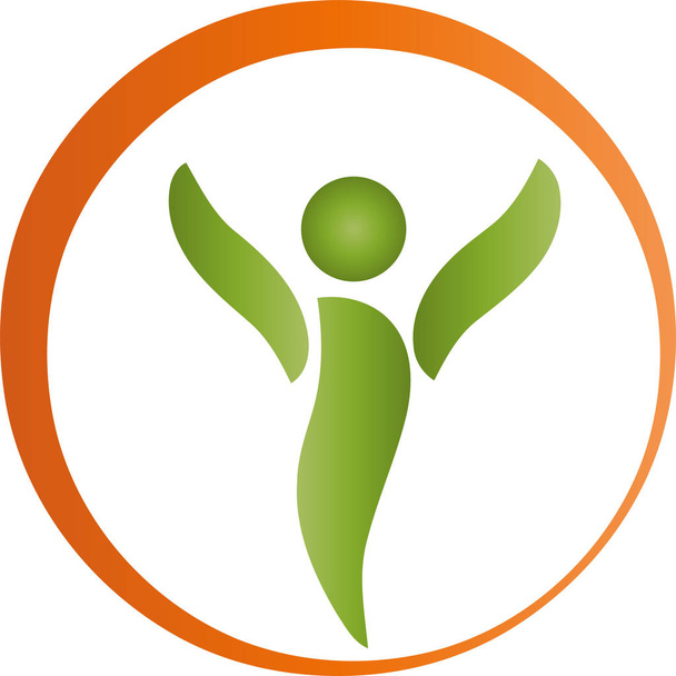 Mozgásban lévő személy, fitness, naturopath, logó - Vektor, kép