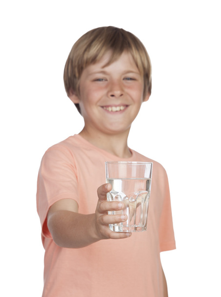 Thirsty adolescent with water for drink. - Foto, imagen