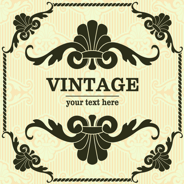 Vintage green vector template with inscription - Vecteur, image