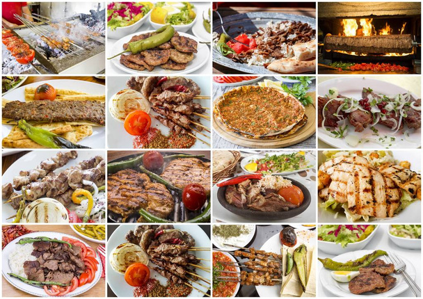 Collage traditionnel de délicieux aliments turcs. Concept alimentaire
. - Photo, image