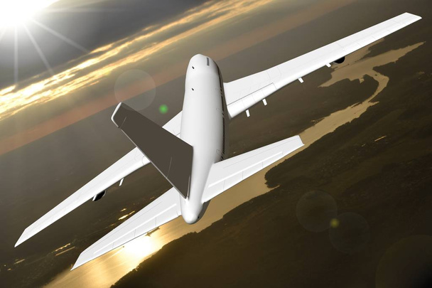 3D passenger jet plane - Photo, Image