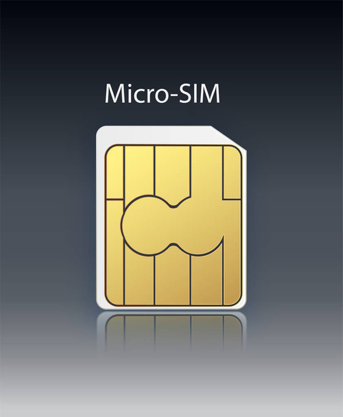 Chip de tarjeta SIM de teléfono móvil vectorial aislado en el fondo. Ilustración de stock vectorial
. - Vector, imagen
