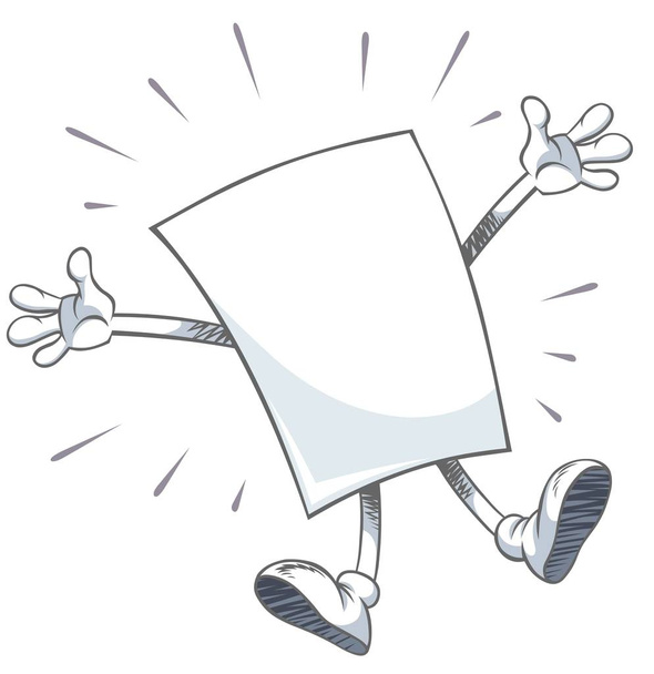 Illustration vectorielle d'un personnage de dessin animé blanc joyeux célèbre et saute
 - Vecteur, image