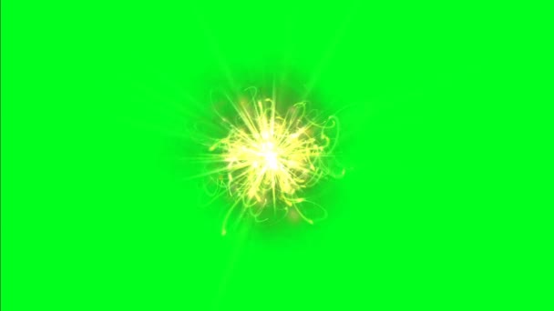 Atom Spinning με πυρήνα και ηλεκτρόνια στην πράσινη οθόνη - Πλάνα, βίντεο