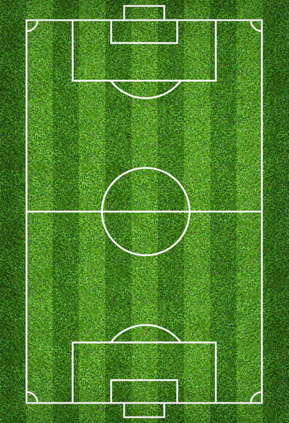Campo de futebol ou campo de futebol para fundo. Quadra de gramado verde para criar jogo de esporte
. - Foto, Imagem