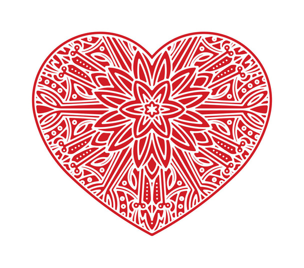 Unusual ornate shape of heart for Valentine's design or tattoo. - Wektor, obraz
