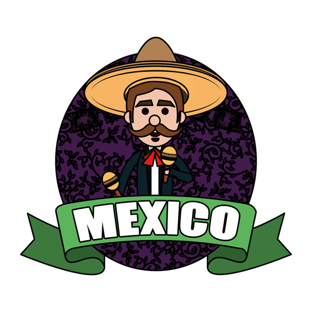 hagyományos mexikói mariachi karakter vektoros illusztráció design - Vektor, kép