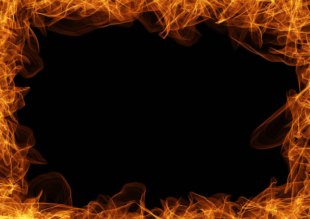 Fire flames on dark background - Foto, imagen