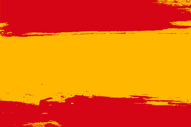 Pinceladas coloridas de España pintadas icono de la bandera nacional. Textura pintada
. - Vector, imagen