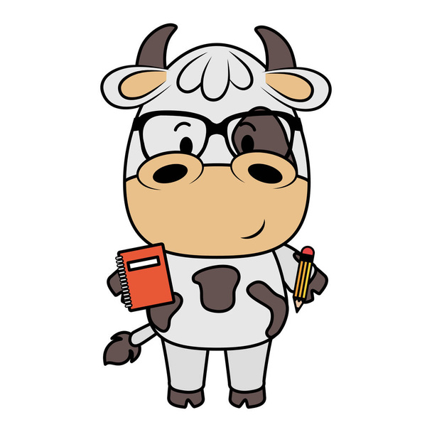 かわいい牛のキャラクター - ベクター画像