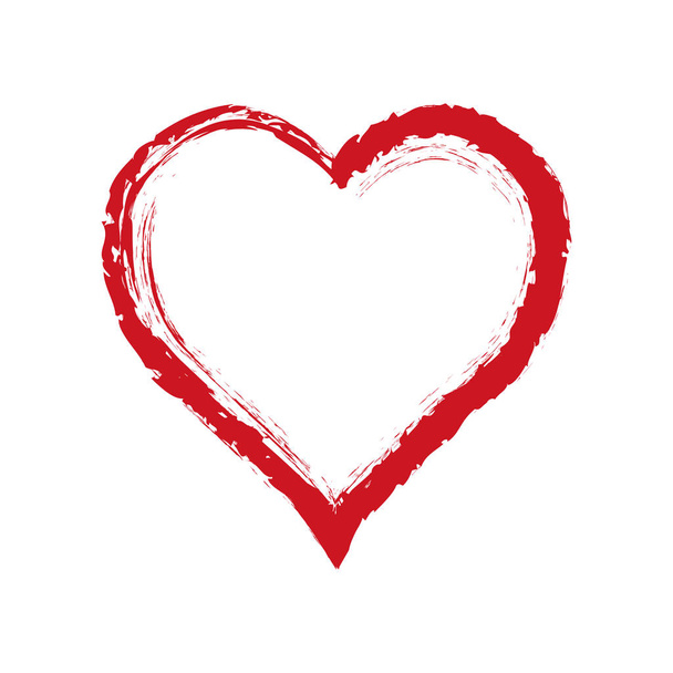 Vektor grunge srdce, Valentine den, ilustrace vinobraní designový prvek - Vektor, obrázek