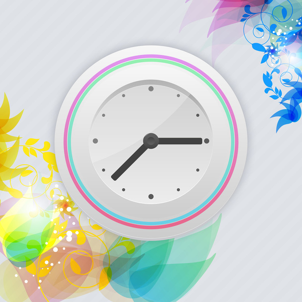 Vector watch on floral background. - Vector, Image
