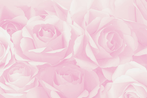 Όμορφη διακόσμηση τεχνητό χαρτί τριαντάφυλλο φόντο λουλούδι για την ημέρα του Αγίου Βαλεντίνου ή τη γαμήλια κάρτα. - Φωτογραφία, εικόνα