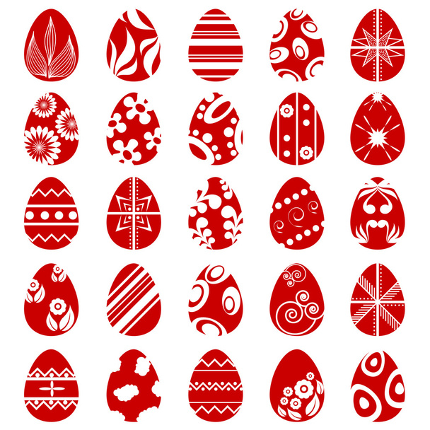 Sada symbolů velikonoční vajíčko - Vektor, obrázek