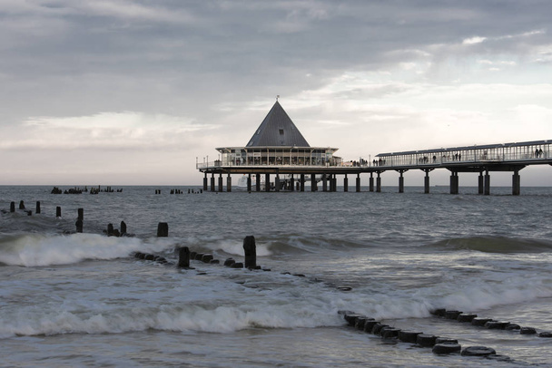 The famous sea bridge of Heringsdorf on the island of Usedom in Germany - Photo, Image