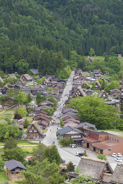 Historiallinen kylä Shirakawa-go. Shirakawa-go on yksi Japanin Unescon maailmanperintökohteista Gifun prefektuurissa Japanissa.. - Valokuva, kuva