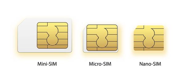 SIM card icon symbol concept. new chip mobile cellular communication technology. set SIM-cards for mobile devices with chip. vector illustration - Vector, Image