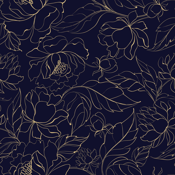 Seamless floral pattern with Peony. - Wektor, obraz
