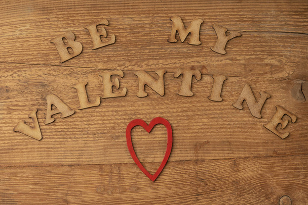 valentines day template on a wooden background with copy space - Photo, Image