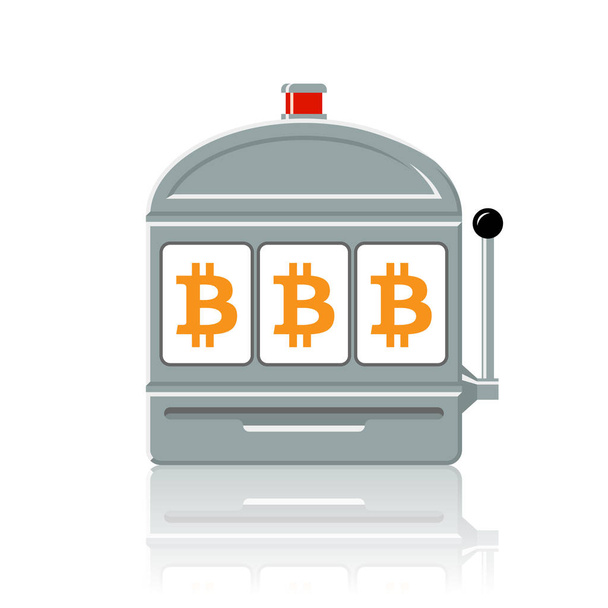 Bitcoin máquina tragaperras icono vector ilustración
 - Vector, Imagen