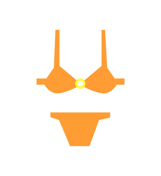 Female Bikini Swimsuit of Orange Bra and Panties - Vector, Image