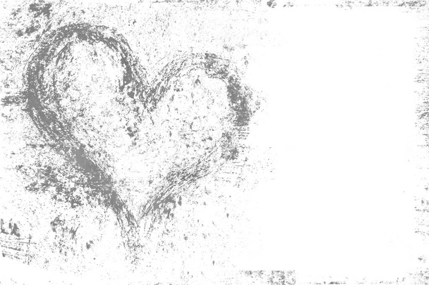 Grunge design s symbol šedé srdce. Lze použít jako téma k Valentýnovi, plakát, tapety, design trička a další. - Fotografie, Obrázek