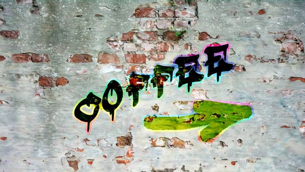 Nástěnné Graffiti na kávu - Fotografie, Obrázek
