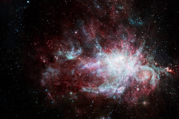 Mgławice i wiele gwiazd w przestrzeni kosmicznej. Elementy tego obrazu dostarczone przez Nasa. - Zdjęcie, obraz
