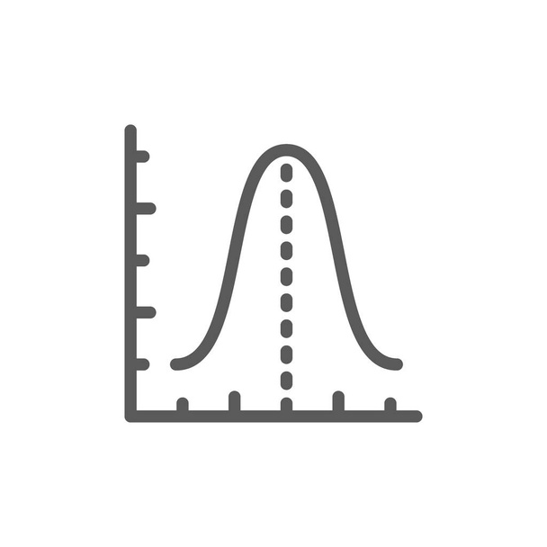 Gauss hisztogram függvény grafikonja, parabola sor ikon. - Vektor, kép