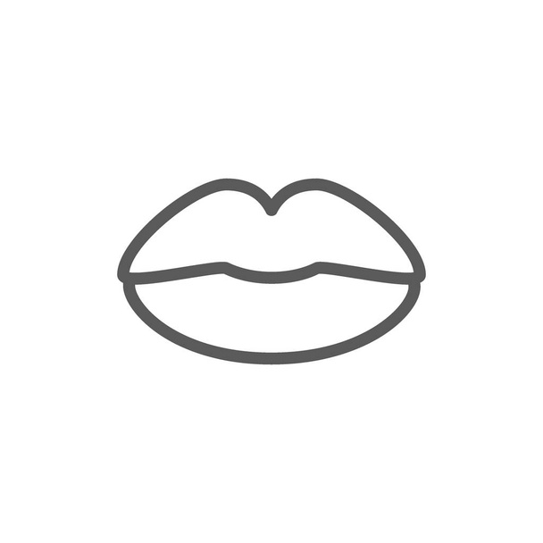 Icono de línea de labios. Aislado sobre fondo blanco
 - Vector, imagen