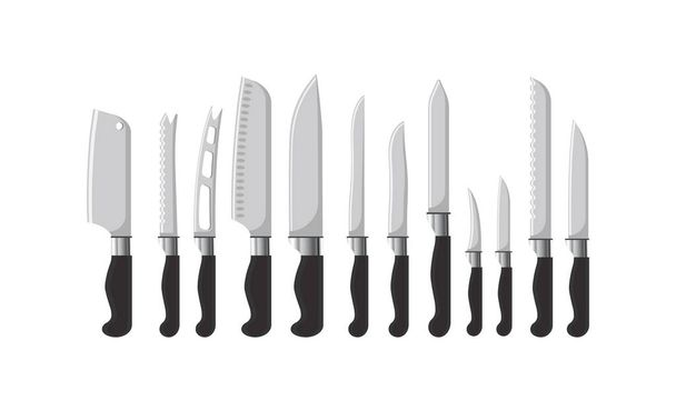 Kitchen Cutlery Sharp Knives Silverware Dining - Vetor, Imagem