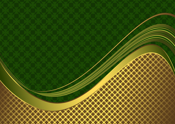 Elegant green and golden card (vector) - Vektor, kép