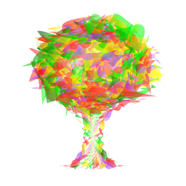 abstracte boom uit kleurrijke stukken - Vector, afbeelding