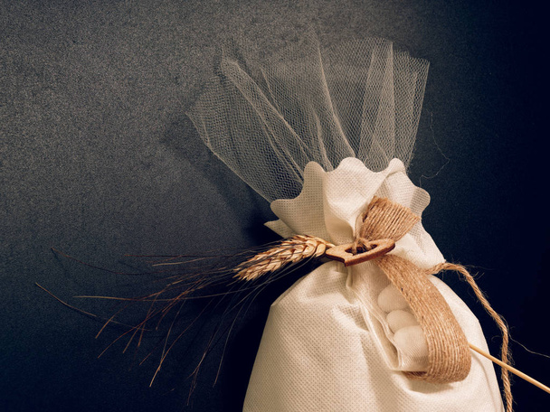 gift wrapping with natural materials. candy - Photo, Image