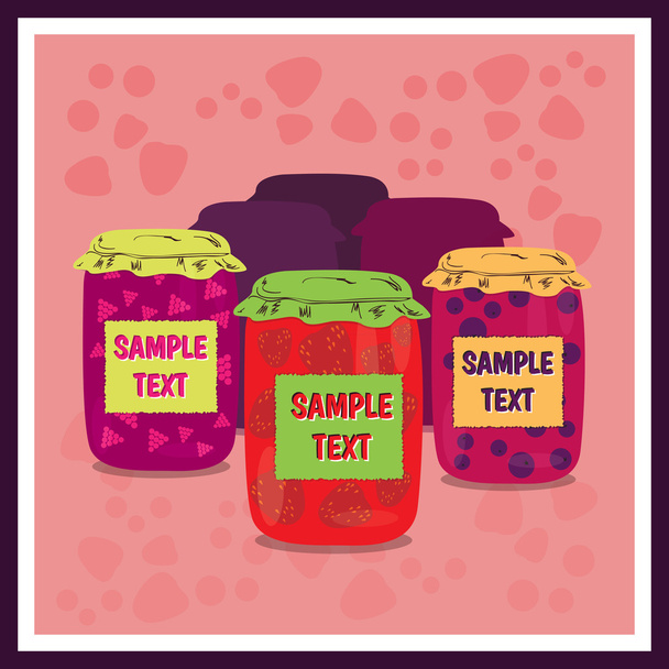 Jars of jam vector illustration  - Vector, Image