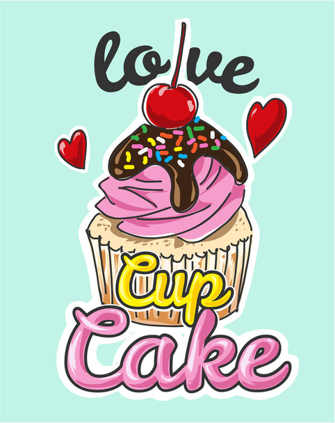 pastello tazza torta cartone animato illustrazione
 - Vettoriali, immagini