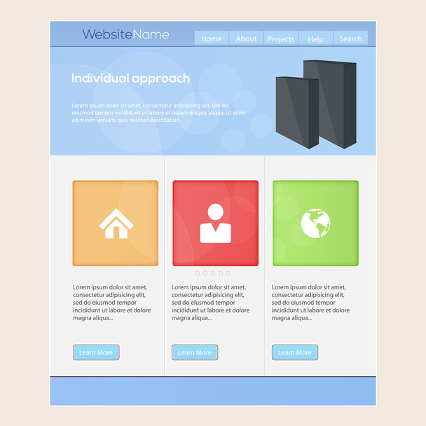 Plantilla de diseño del sitio web, vector
. - Vector, Imagen