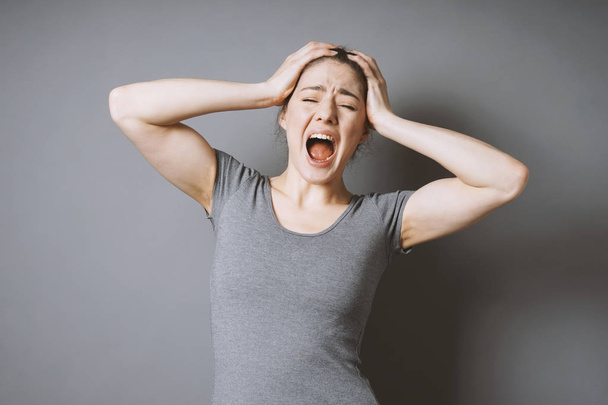 screaming woman throwing a tantrum - Photo, Image