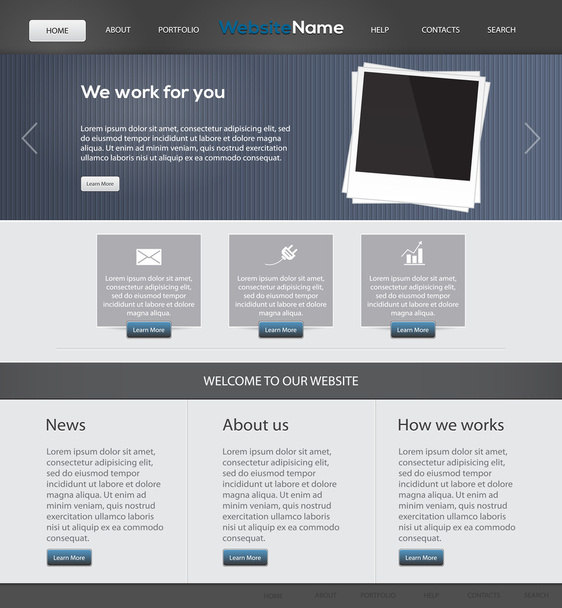 Web site design template, vector. - Vector, Image