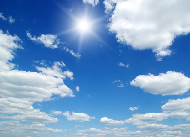 White clouds in blue sky - Фото, зображення