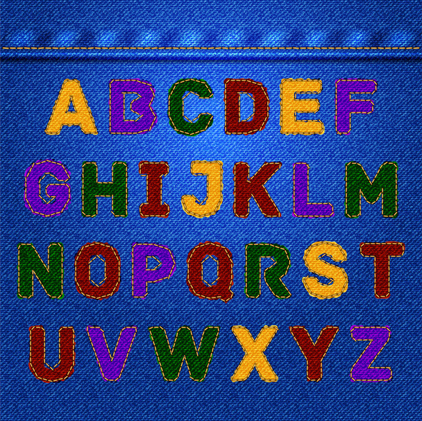 dżinsy alfabet mody jheans tekstura wektor - Wektor, obraz
