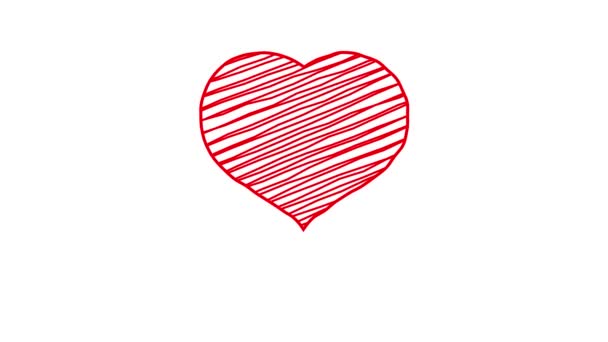 Feliz Dia dos Namorados. Desenho do Coração Vermelho. Scribble. Wiggle animação. Filmagem 4k
 - Filmagem, Vídeo