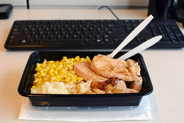 Turkey Lunch on Desk In office - Photo, image