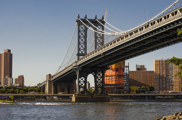 New York the Famous Manhattan Bridge through the eyes of Brooklyn  - Photo, Image