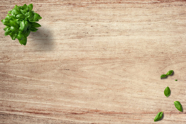 Базилік, м'ята, кухонне листя на чистому фоні
 - Фото, зображення