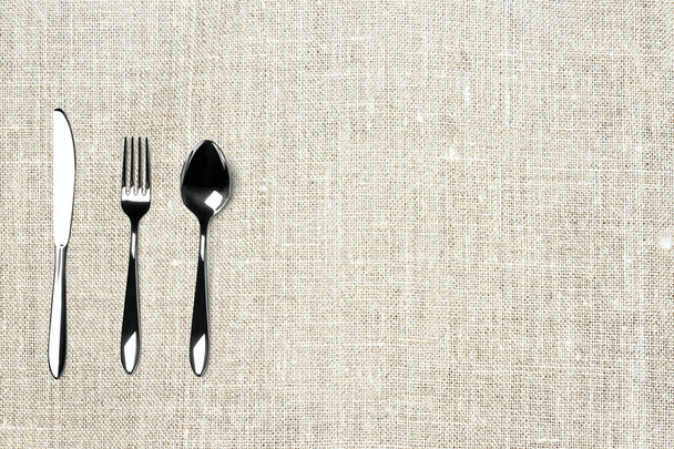 Silver cutlery on the table - Zdjęcie, obraz